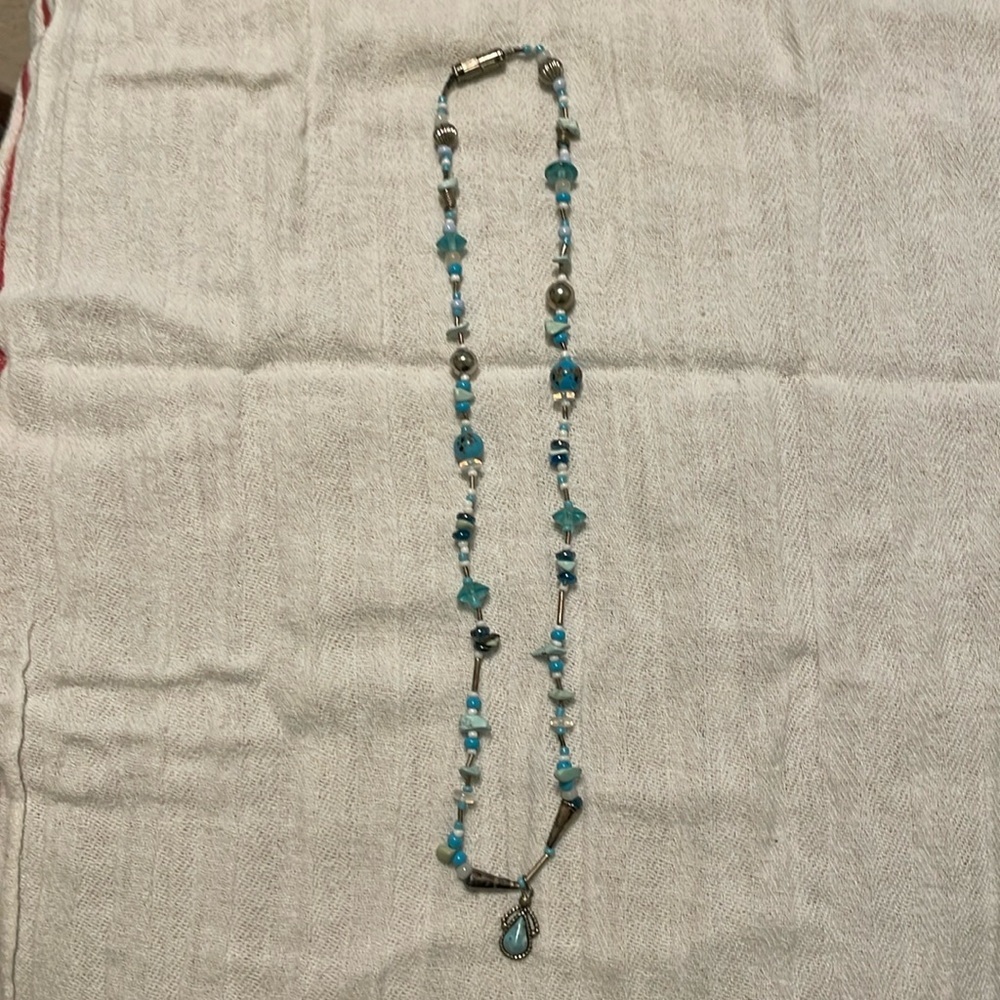 Blue beaded necklace